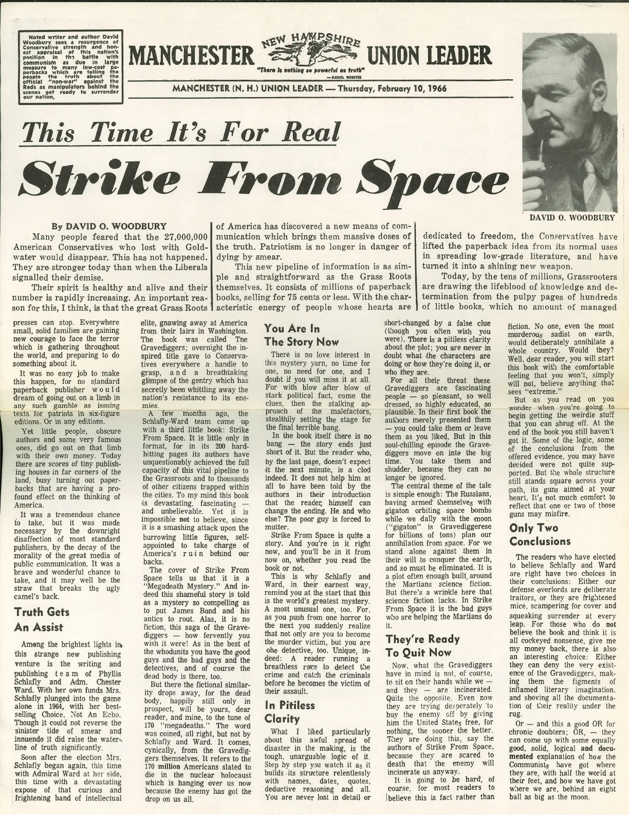 A newspaper review of Strike from Space
