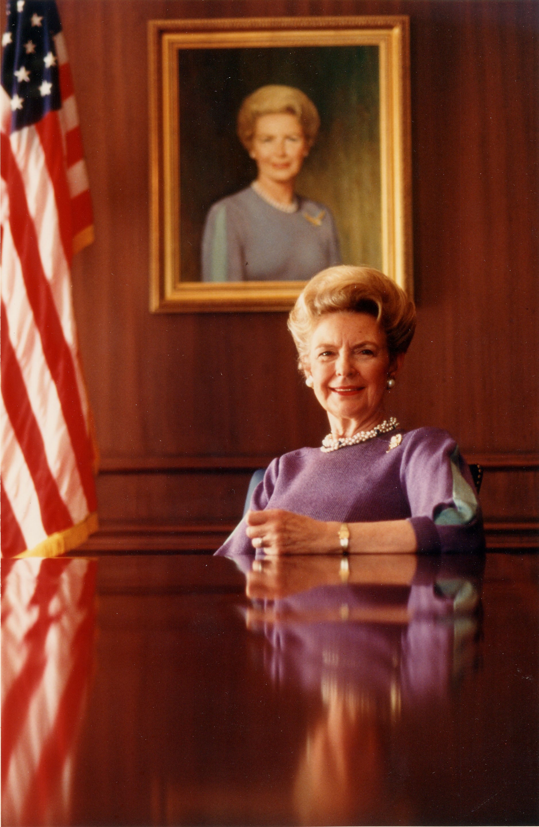 Phyllis Schlafly sits in the Eagle Forum Education Center boardroom