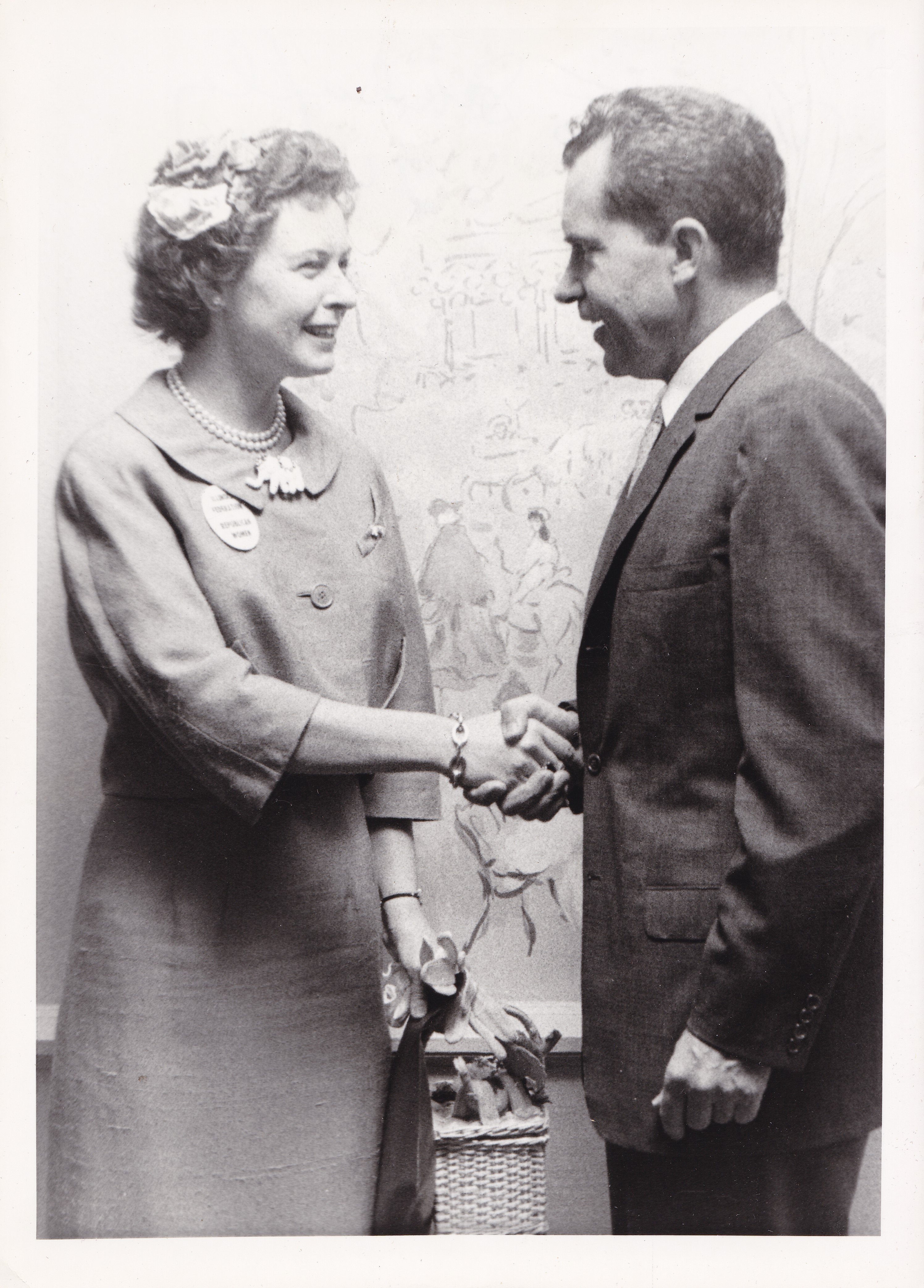 Phyllis Schlafly greets Richard Nixon