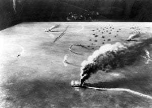 Diorama depicting the Battle of Midway
