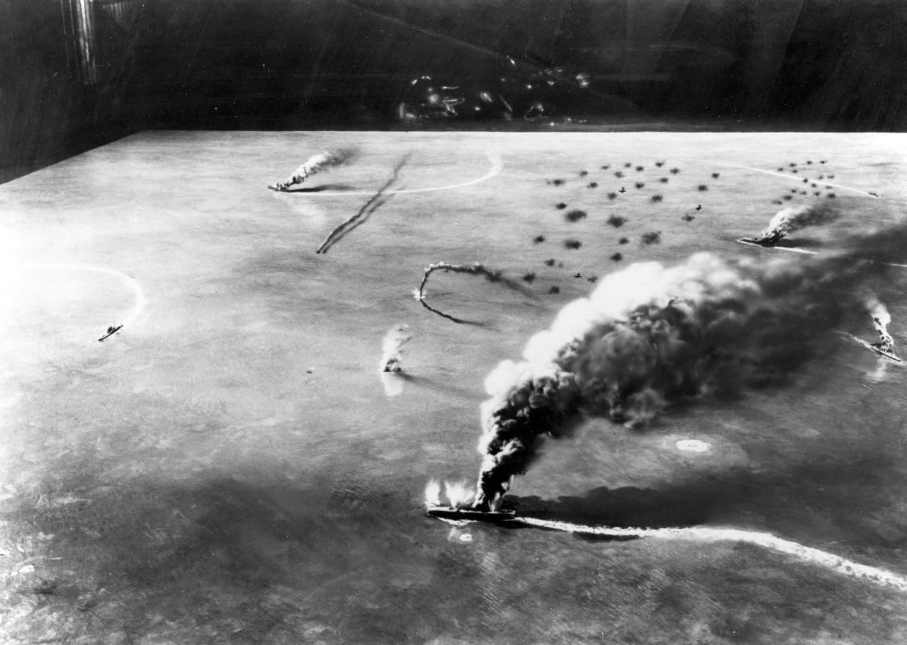 Diorama depicting the Battle of Midway