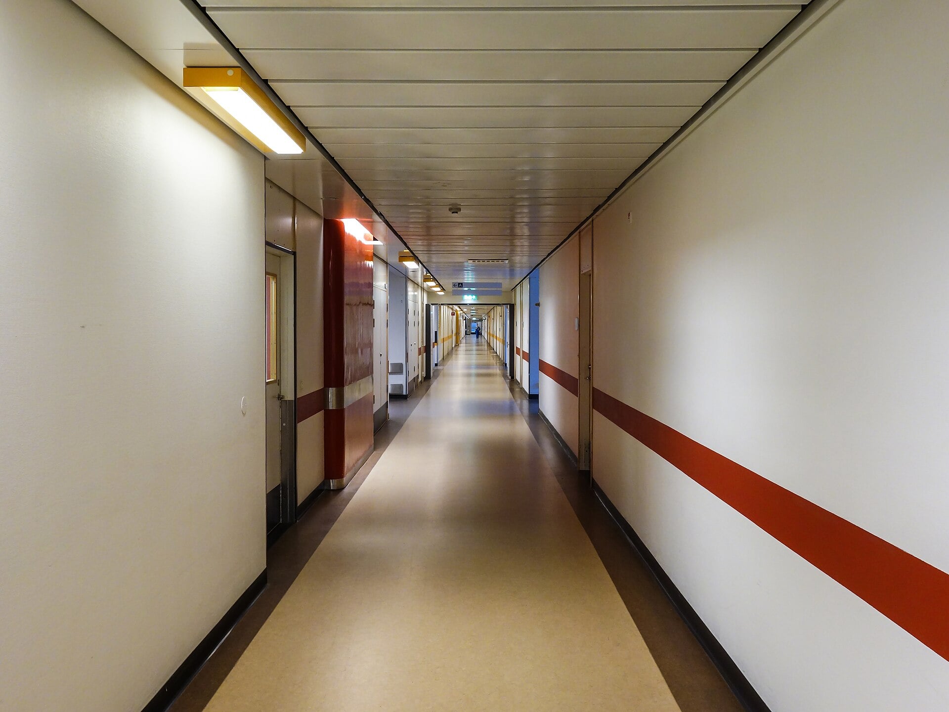 Empty hospital corridor