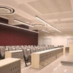 Artificial intelligence classroom with computer workstations